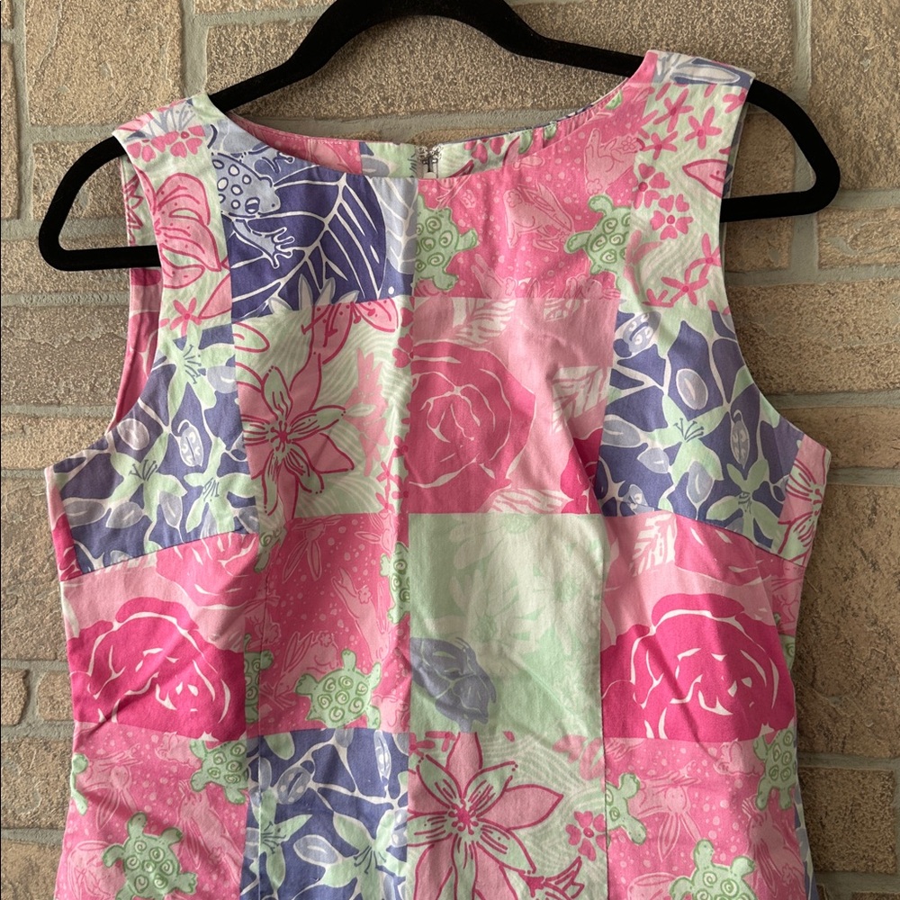 Lilly Pulitzer Krista Y2K Patchwork Print Sleeveless Dress 10 White Label - Picture 2 of 7